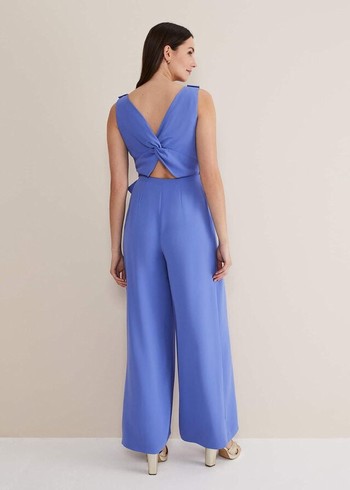 Phase Eight Elaina Blue Wide Leg Jumpsuit Blue Australia | BJ6487531